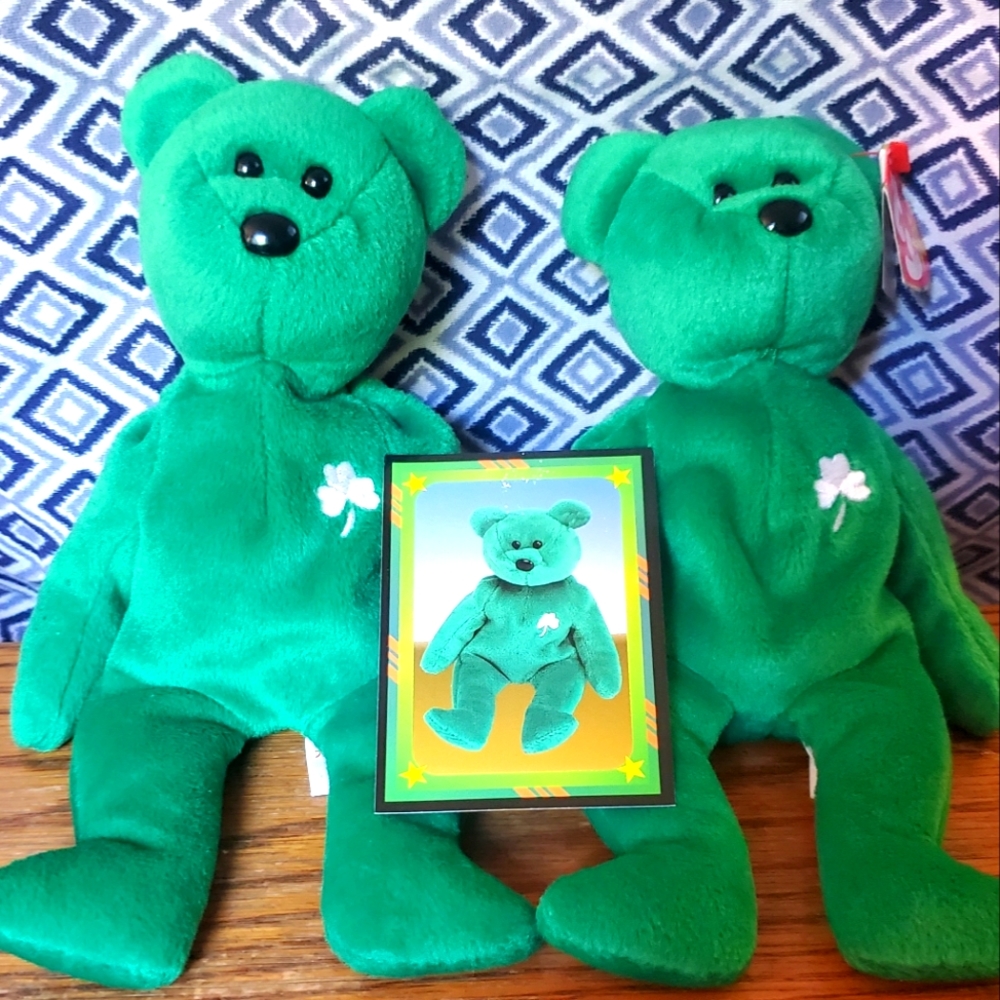 1990s beanie babies ok condition free training card and the origin of the toy to